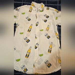 Corona Beer Hawaiian Button Front Short Sleeve Small (16)